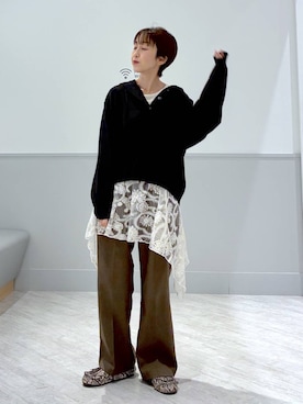 「アイテム（モカシン/デッキシューズ）」を使った、nakamu29さん（レディース・156cm）の秋コーディネート