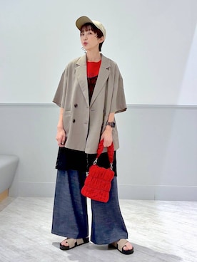 「GLOBAL WORK（グローバルワーク）のアイテム（キャップ）」を使った、nakamu29さん（レディース・156cm）の夏コーディネート