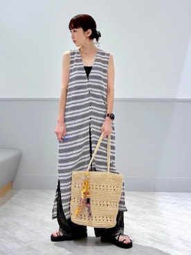 「GLOBAL WORK（グローバルワーク）のGOODデニムバレルCOOL/627009（デニムパンツ、ブラック系）」を使った、nakamu29さん（レディース）の夏コーディネート