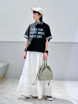 「GLOBAL WORK（グローバルワーク）のアイテム（キャップ）」を使った、nakamu29さん（レディース・156cm）の春コーディネート