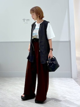 「アイテム（Tシャツ/カットソー）」を使った、nakamu29さん（レディース・156cm・40代）の夏コーディネート