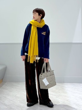 「アイテム（バッグ、グリーン系）」を使った、nakamu29さん（レディース・156cm）の冬コーディネート