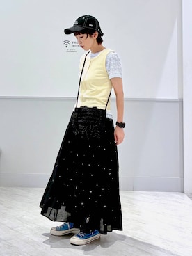 「GLOBAL WORK（グローバルワーク）のアイテム（キャップ）」を使った、nakamu29さん（レディース・156cm）の夏コーディネート