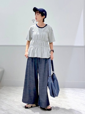 「GLOBAL WORK（グローバルワーク）のアイテム（キャップ）」を使った、nakamu29さん（レディース・156cm）の夏コーディネート