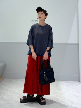 「GLOBAL WORK（グローバルワーク）のNEW ERA/カジュアルクラシックCAP/260080（キャップ）」を使った、nakamu29さん（レディース・156cm・40代）の夏コーディネート
