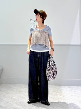 「GLOBAL WORK（グローバルワーク）のアイテム（帽子）」を使った、nakamu29さん（レディース・156cm）の夏コーディネート
