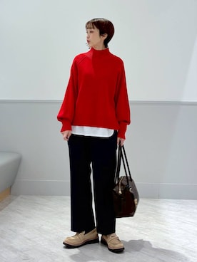 「アイテム（ボストンバッグ）」を使った、nakamu29さん（レディース・156cm・40代）の秋コーディネート