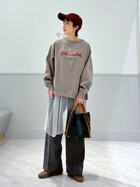 「アイテム（帽子、レッド系）」を使った、nakamu29さん（レディース・156cm）の冬コーディネート