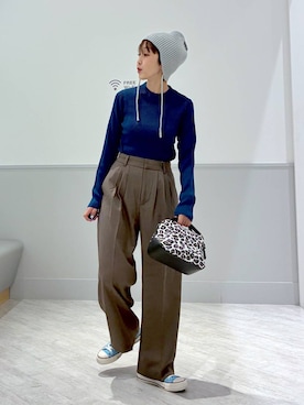 「アイテム（ニットキャップ/ビーニー）」を使った、nakamu29さん（レディース・156cm・40代）の秋コーディネート