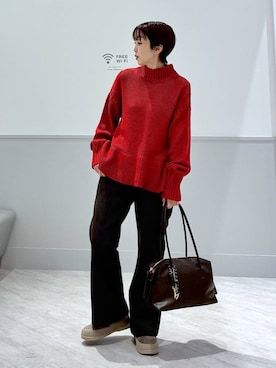 「アイテム（ボストンバッグ）」を使った、nakamu29さん（レディース・156cm・40代）の秋コーディネート