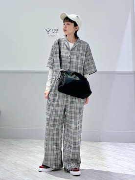 「GLOBAL WORK（グローバルワーク）のアイテム（キャップ）」を使った、nakamu29さん（レディース・156cm）の春コーディネート