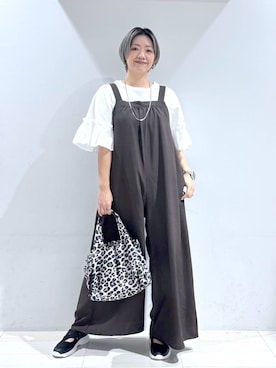 「アイテム（オールインワン・サロペット）」を使った、たかなさん（レディース・162cm）の夏コーディネート
