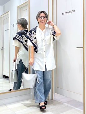 「アイテム（バンダナ/スカーフ）」を使った、たかなさん（レディース・162cm）の夏コーディネート