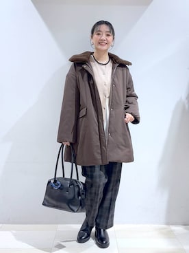 「GLOBAL WORK（グローバルワーク）のMATINEE LINE/2WAYサーマルコート/606805（ダウンジャケット/コート）」を使った、たかなさん（レディース・162cm）の冬コーディネート