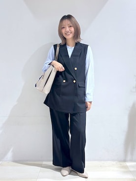 「GLOBAL WORK（グローバルワーク）のシルクプリントチビスカーフ/130520（バンダナ/スカーフ、ブルー系）」を使った、たかなさん（レディース・162cm）の夏コーディネート