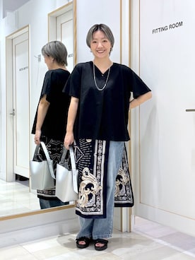 「骨格ストレート」｜「アイテム（財布/小物）」を使った、たかなさん（レディース・162cm）の夏コーディネート