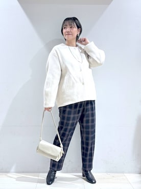 「GLOBAL WORK（グローバルワーク）のあったかウツクシルエットテーパードパンツ/575203（その他パンツ）」を使った、たかなさん（レディース・162cm）の秋コーディネート