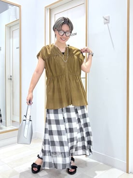 「アイテム（サングラス）」を使った、たかなさん（レディース・162cm）の夏コーディネート