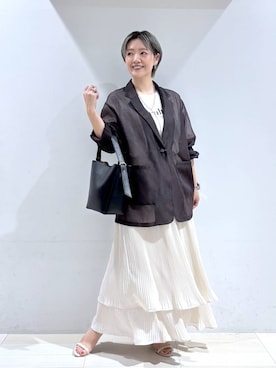 「GLOBAL WORK（グローバルワーク）のアイテム（ジャケット/アウター）」を使った、たかなさん（レディース・162cm）の夏コーディネート