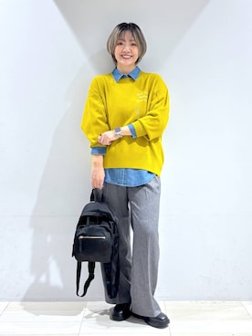 「GLOBAL WORK（グローバルワーク）のアイテム（バックパック/リュック）」を使った、たかなさん（レディース・162cm）の秋コーディネート