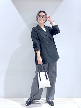 「GLOBAL WORK（グローバルワーク）のアイテム（テーラードジャケット）」を使った、たかなさん（レディース・162cm）の秋コーディネート