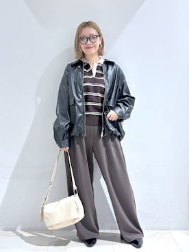 「GLOBAL WORK（グローバルワーク）のアイテム（ブルゾン）」を使った、たかなさん（レディース・162cm）の秋コーディネート