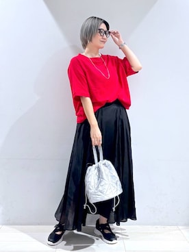 「アイテム（スカート）」を使った、たかなさん（レディース・162cm）の夏コーディネート