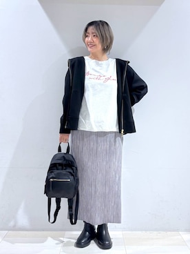 「GLOBAL WORK（グローバルワーク）のアイテム（バックパック/リュック）」を使った、たかなさん（レディース・162cm）の秋コーディネート