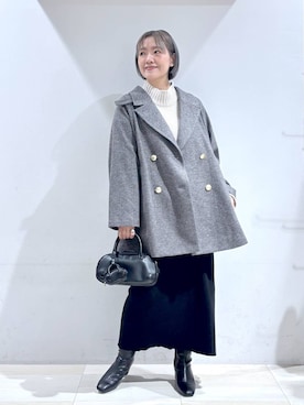 「体型カバー」｜「アイテム（チェスターコート）」を使った、たかなさん（レディース・162cm）の冬コーディネート