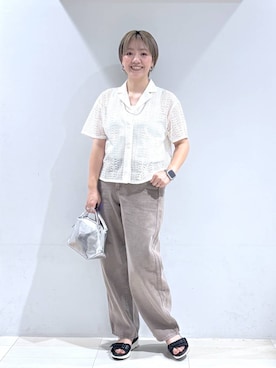 「アイテム（ピアス（両耳用）、グレー系）」を使った、たかなさん（レディース・162cm）の夏コーディネート