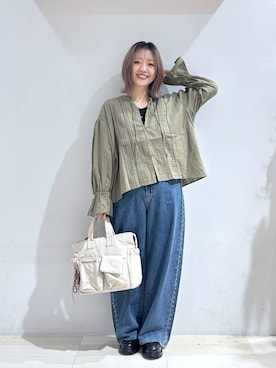 「GLOBAL WORK（グローバルワーク）のアイテム（パンツ）」を使った、たかなさん（レディース・162cm）の夏コーディネート