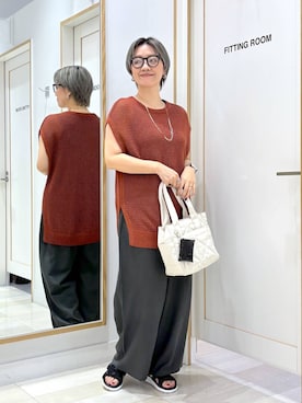 「GLOBAL WORK（グローバルワーク）のアイテム（パンツ）」を使った、たかなさん（レディース・162cm）の夏コーディネート