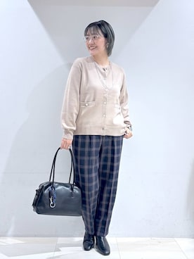 「アイテム（メガネ、その他）」を使った、たかなさん（レディース・162cm）の秋コーディネート