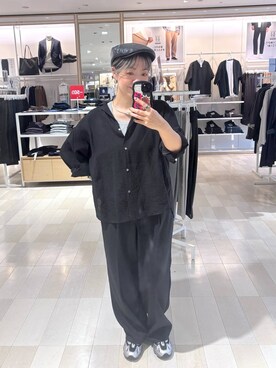 「LOWRYS FARM（ローリーズファーム）のアイテム（ハンチング/ベレー帽）」を使った、たかなさん（レディース・162cm）の秋コーディネート