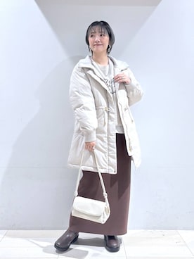 「アイテム（ダウンジャケット/コート）」を使った、たかなさん（レディース・162cm）の秋コーディネート