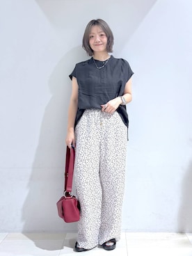 「GLOBAL WORK（グローバルワーク）のアイテム（パンツ）」を使った、たかなさん（レディース・162cm）の夏コーディネート