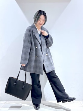 「アイテム（チェスターコート）」を使った、たかなさん（レディース・162cm）の秋コーディネート