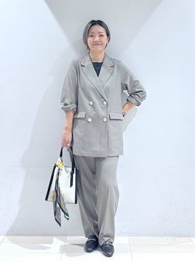 「GLOBAL WORK（グローバルワーク）のアイテム（テーラードジャケット）」を使った、たかなさん（レディース・162cm）の秋コーディネート