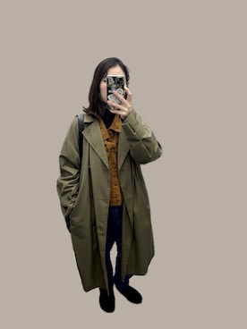 「アイテム（トレンチコート）」を使った、つんさん（レディース・158cm）の秋コーディネート