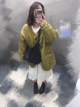 「アイテム（シャツワンピース）」を使った、つんさん（レディース・158cm）の秋コーディネート