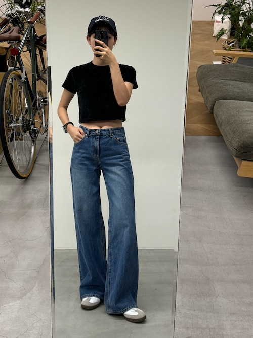 CANAL JEAN tシャツ El mar コンパクトベロア半袖Tシャツ