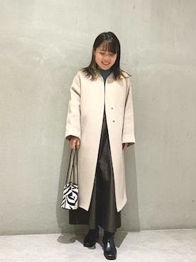「marco masi（マルコマージ）のMARCO MASI　ZEBRA MINIBAG（ショルダーバッグ）」を使った、maho.さん（レディース・156cm）の秋コーディネート