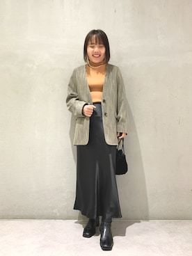 「URTECH」｜「アイテム（その他アウター）」を使った、maho.さん（レディース・156cm）の冬コーディネート