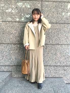 「キャミソールワンピ」｜maho.さん（レディース・156cm）の秋コーディネート