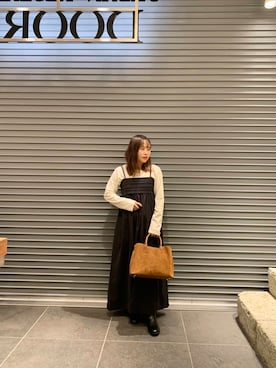 「キャミソールワンピース」｜maho.さん（レディース・156cm）の秋コーディネート