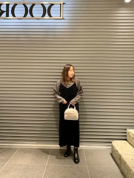 「キャミソールワンピース」｜maho.さん（レディース・156cm）の秋コーディネート