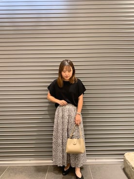「花柄スカート」｜maho.さん（レディース・156cm）の夏コーディネート