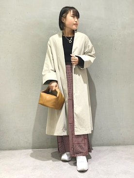 「ドットスカート」｜「アイテム（その他アウター）」を使った、maho.さん（レディース・156cm）の冬コーディネート