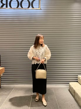 「アイテム（セットアップ、ホワイト系）」を使った、maho.さん（レディース・156cm）の秋コーディネート