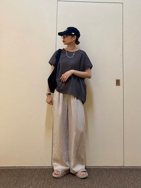 「ナチュラル×カジュアル」｜おおしまゆなさん（レディース・162cm）の夏コーディネート